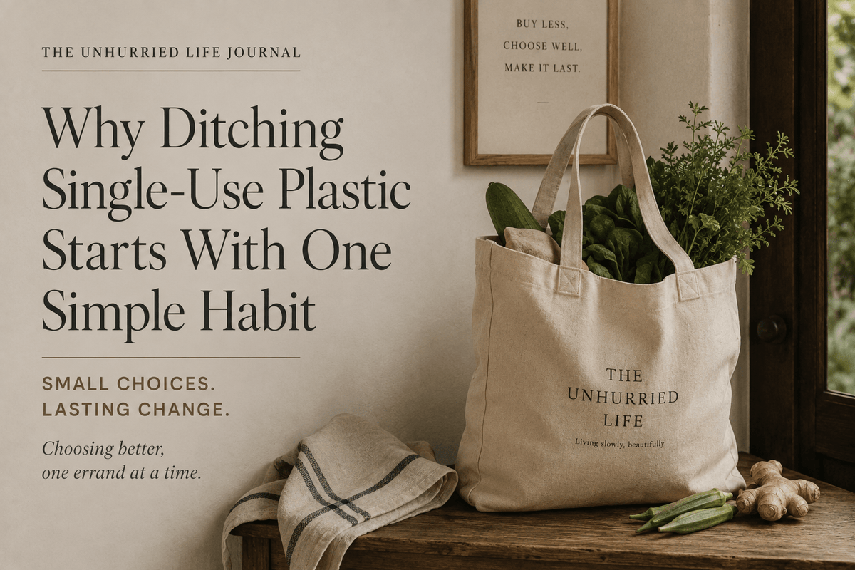 Why We Keep Reaching for Plastic — and What a Canvas Tote Actually Changes - The Unhurried Life