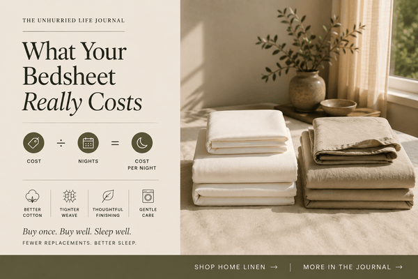 Are Expensive Cotton Bedsheets Worth It? A Cost-Per-Wear Guide to Buying Once, Well - The Unhurried Life
