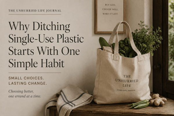 Why We Keep Reaching for Plastic — and What a Canvas Tote Actually Changes - The Unhurried Life