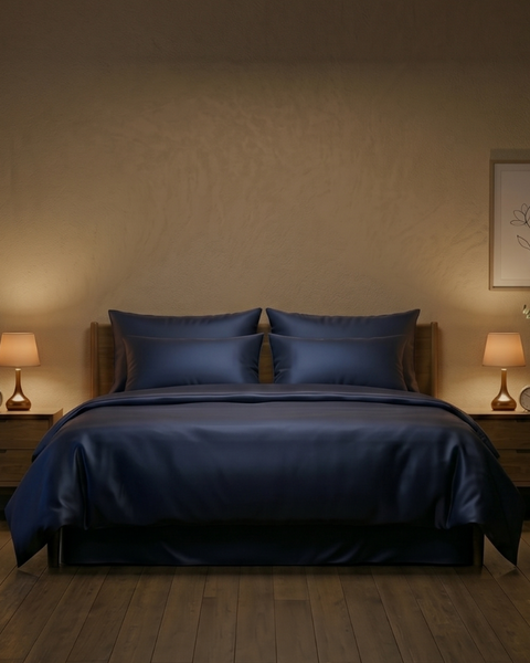 Midnight Navy- Sateen Cotton