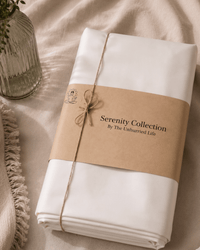 Pearl white percale cotton bedsheet, close-up of crisp 400TC weave